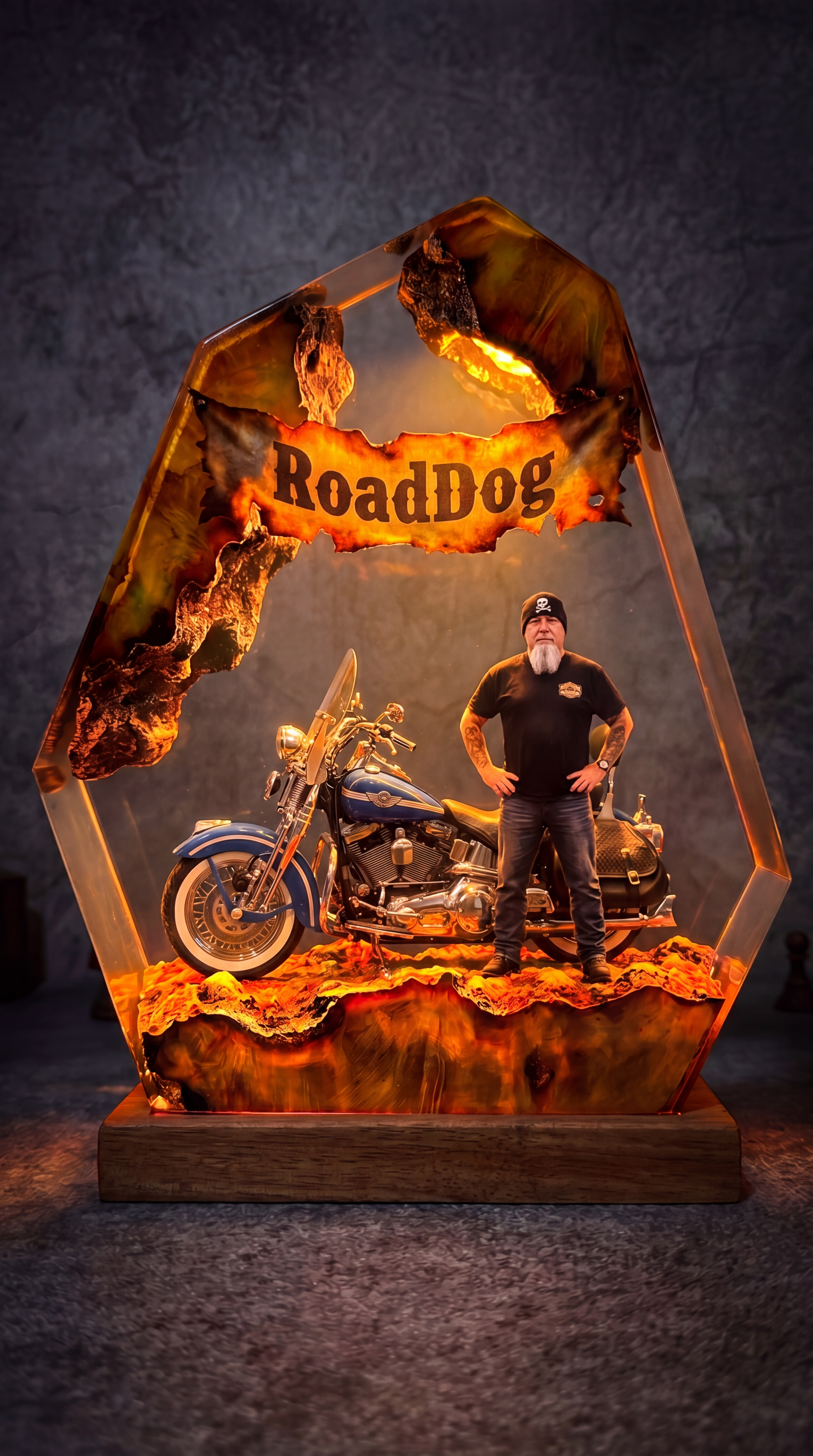 Biker Resin Lamps