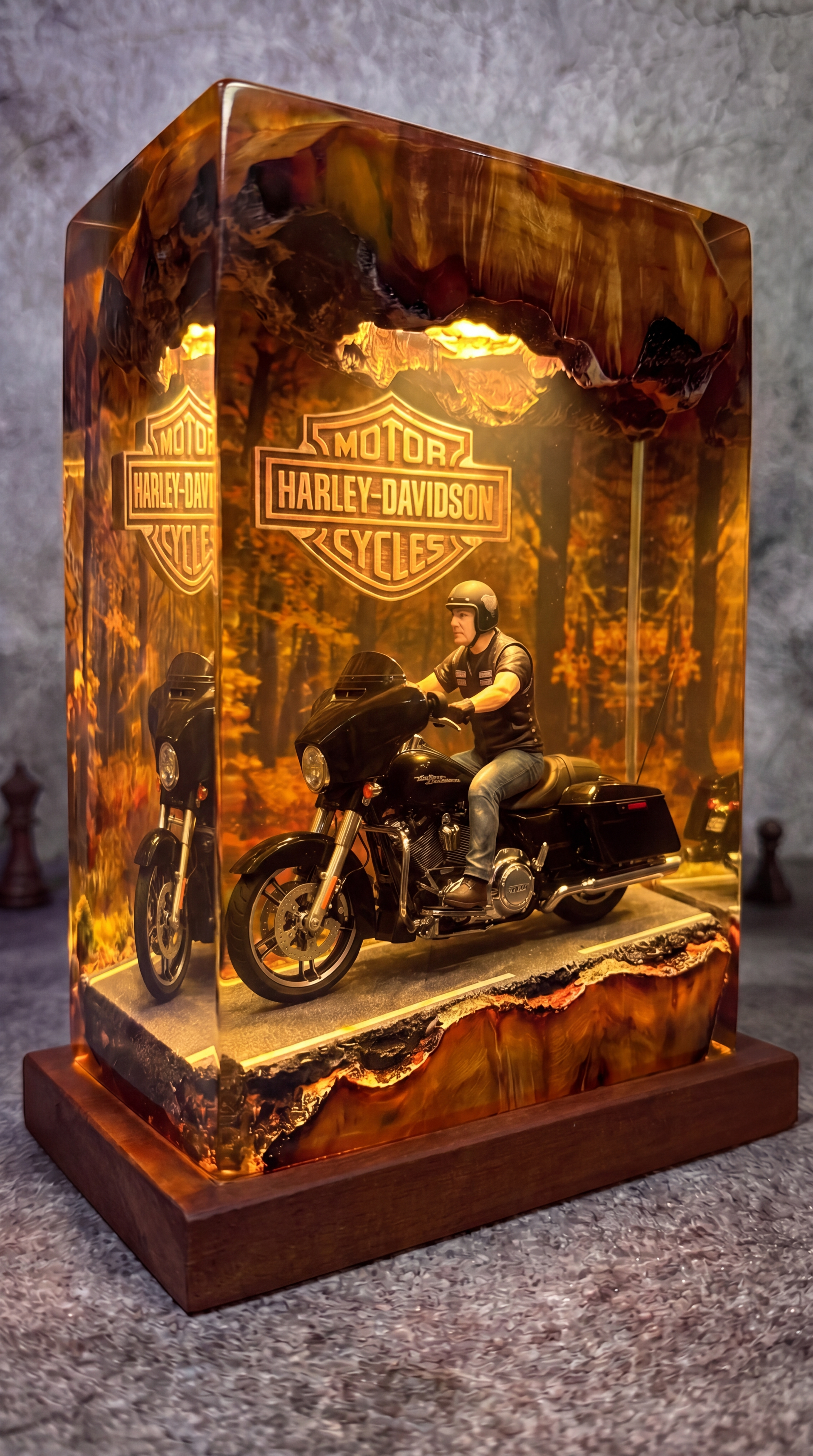 Biker Resin Lamps