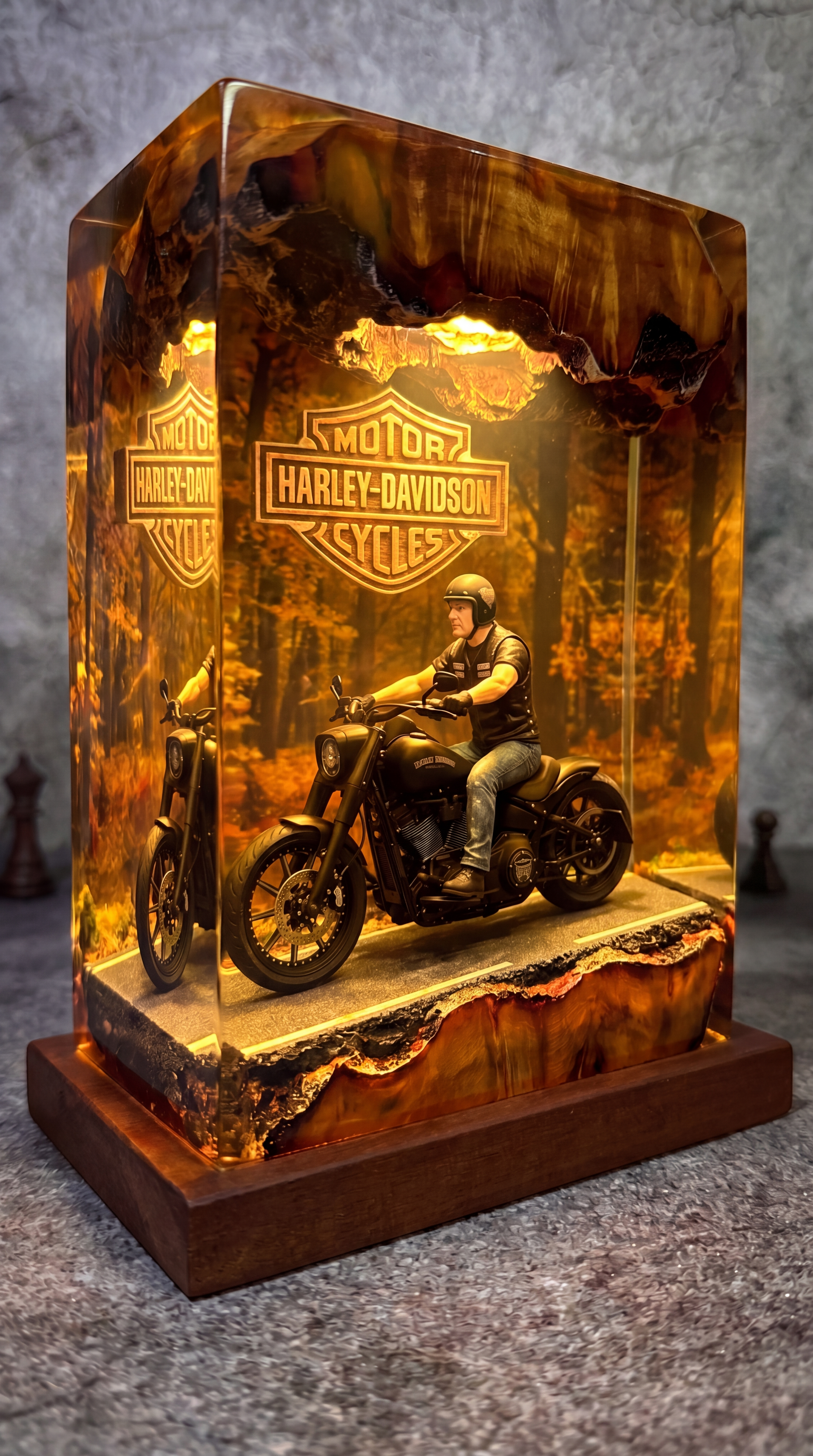 Biker Resin Lamps